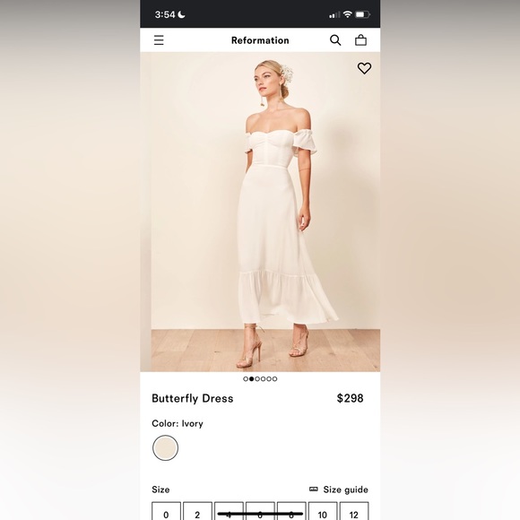 Reformation | Dresses | Reformation Butterfly Dress In Ivory Size 6 |  Poshmark